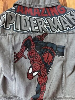 Amazing Spider-Man 2 piece Graphic Denim Jacket  with Tshirt